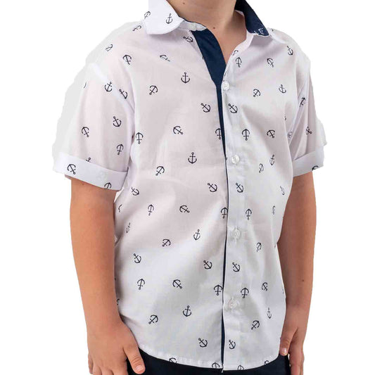 Camisa Niño Estampado Anclas